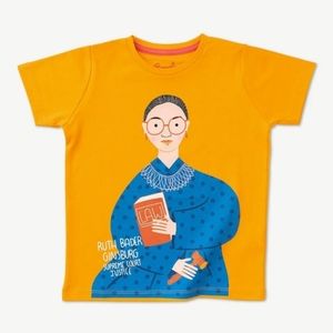 Piccolina Ruth Bader Ginsburg T-Shirt Graphic Print Mustard Yellow M